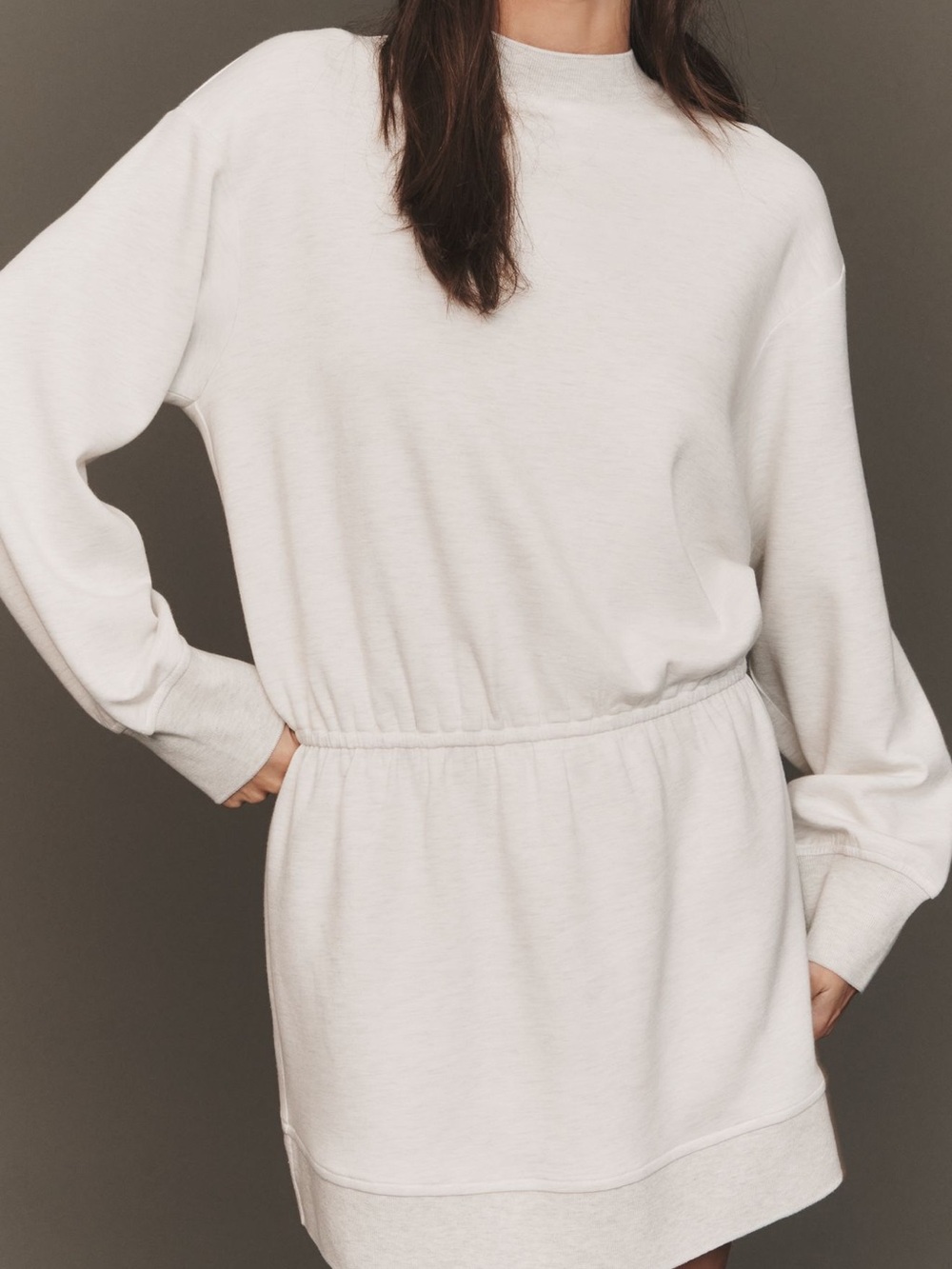 NWT! Anthropologie Daily Practice Heather Mini Dress in Willow Long Sleeve Sz M - Picture 4 of 9